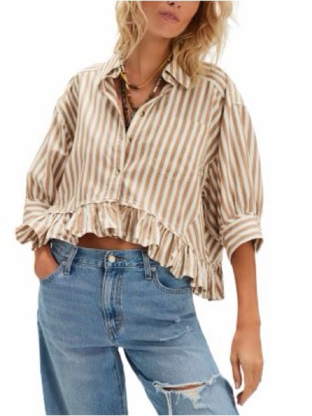 Free people Bailey striped shirt